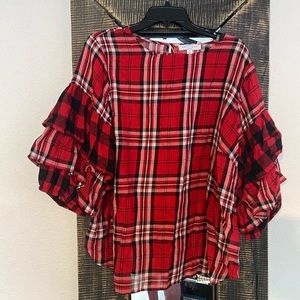 Boutique plaid dress shirt 1x